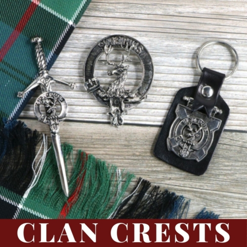 Clan crests and keychains available at Celtic Croft.