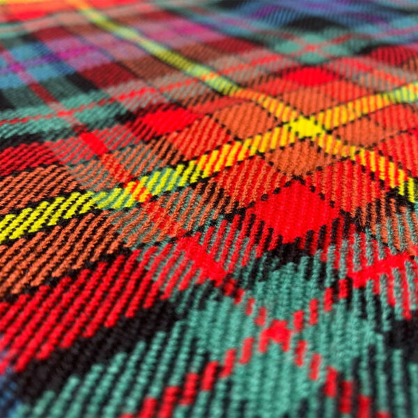 A close up of a colorful Pride Tartan Neck Tie.