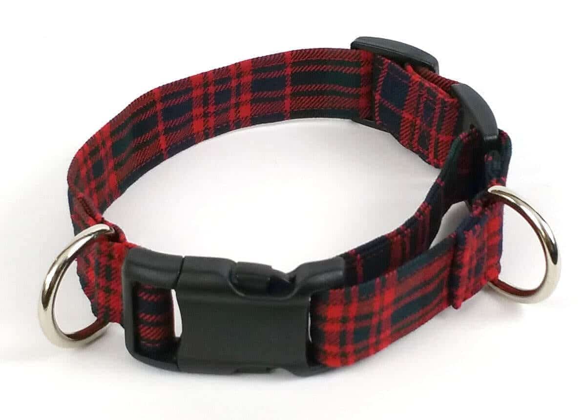 Medium Weight Premium Wool 1-Inch Tartan Dog Collar and Leash Set