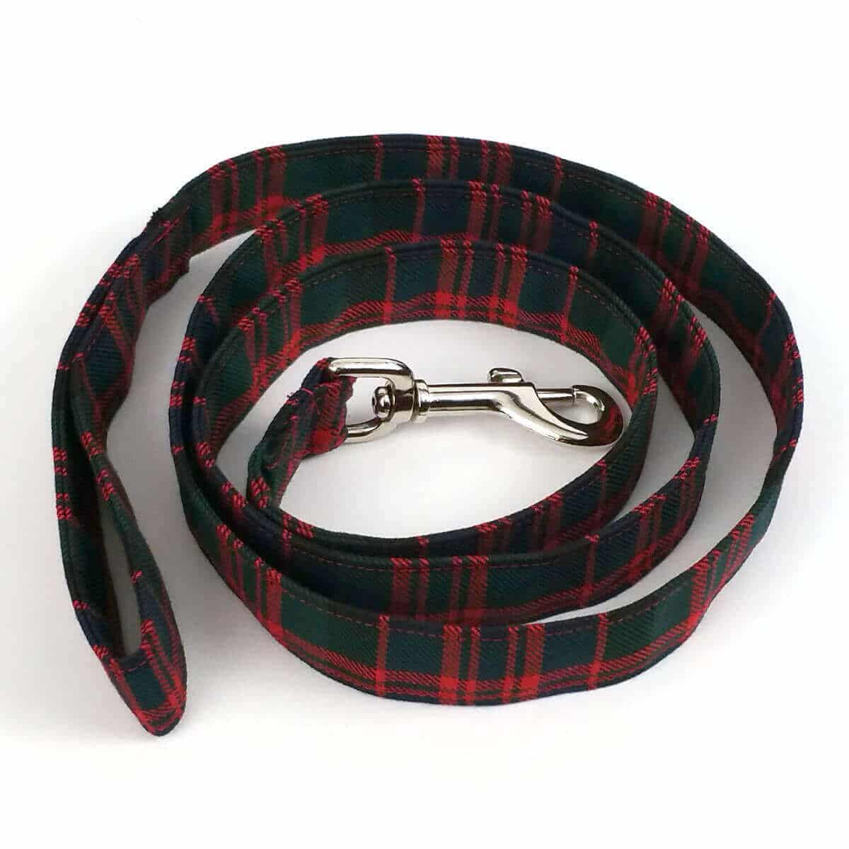 Light Weight Premium Wool 2-Inch Tartan Dog Collar and Leash Set