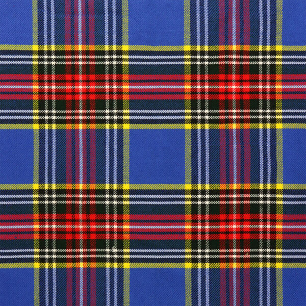 A blue and yellow plaid fabric perfect for crafting a Learn to Play Bagpipe Book cover.