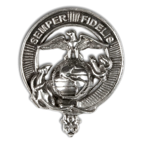 U.S. Marine Corps Sterling Silver Cap Badge/Brooch