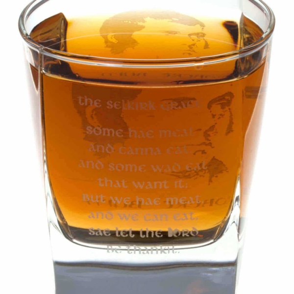 Robert Burns Selkirk Grace Whisky Glass