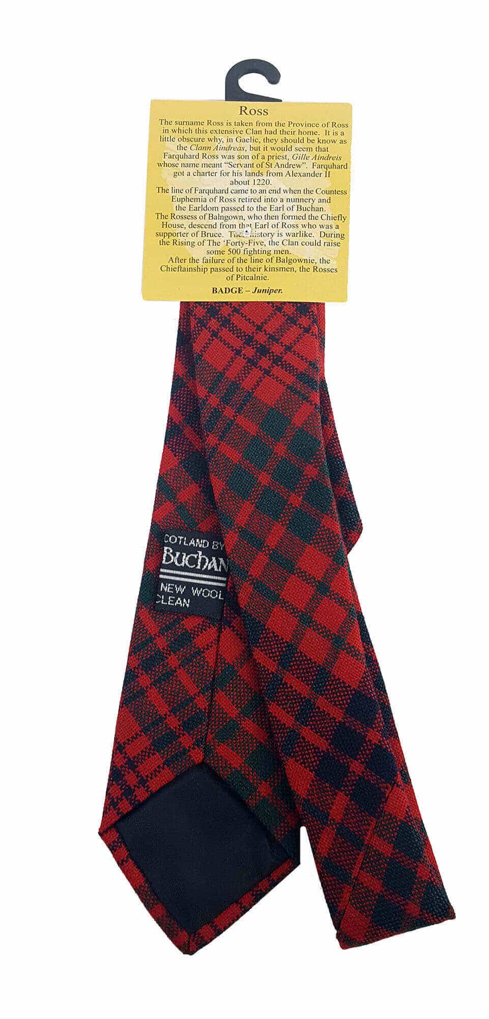Ross Red Modern Child Size Tartan Tie