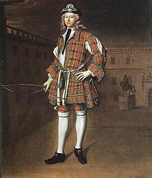 A Scottish Royal Company of Archers painting featuring a man dressed in tartan.