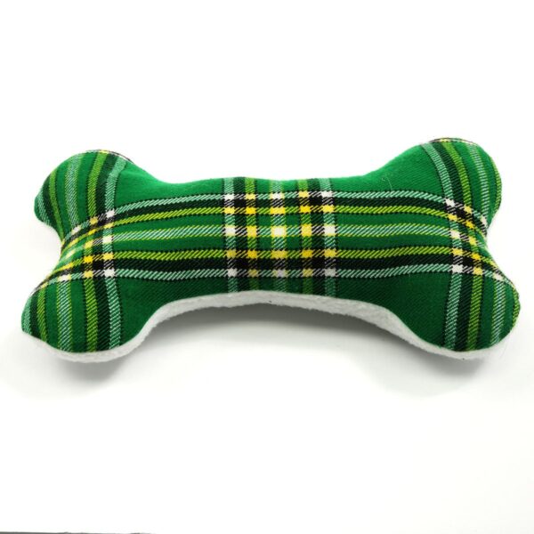 Irish Green Tartan Dog Toy