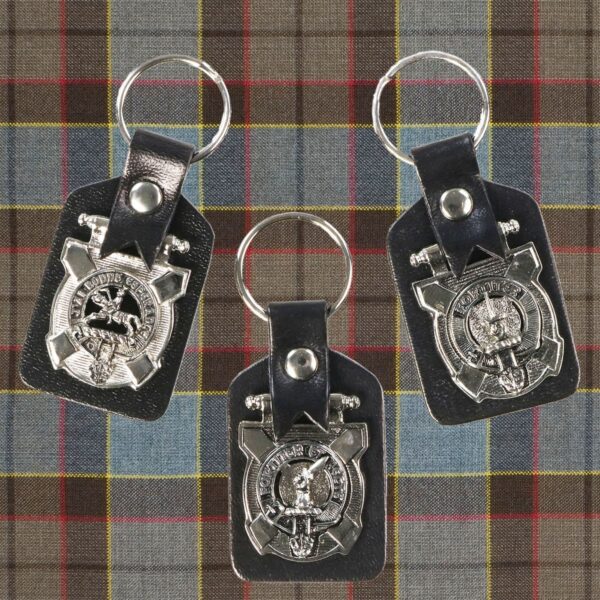 Art Pewter Clan Crest Key Fobs - In-Stock Special Sale - Scottish - kilt keyrings.