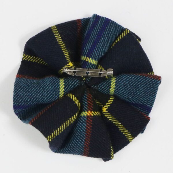 A MacLeod of Lewis Modern Wool-Blend Tartan Rosette brooch.