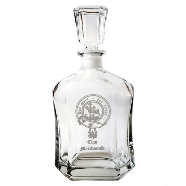 A Clan Crest 23.75oz Decanter and Whisky Glass Set.