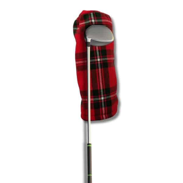 The MacGregor Modern Golf Club Cover showcases a striking red and green tartan design over a pristine white background, embodying a classic MacGregor style.