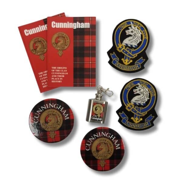 Explore our thoughtfully curated selection of Armstrong clan-themed items, featuring a tartan booklet, two crests, and coasters. This collection also includes a small flask, blending heritage with elegance beautifully. It serves as a perfect homage to the rich traditions of both the Cunningham and Armstrong Clans.