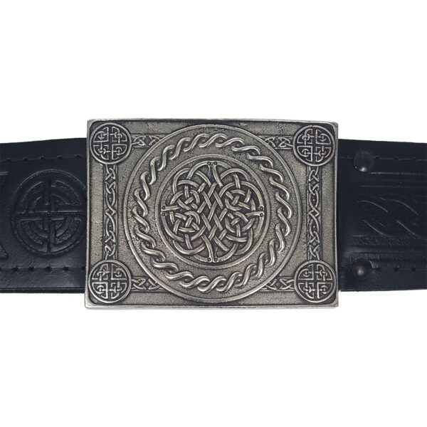 A Celtic Weave Pewter Kilt Belt Buckle - Discontinued with a pewter design.