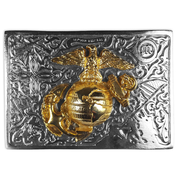 Don McKee U.S. Marine Corps USMC Kilt Belt Buckle 80/20 with an eagle on it.