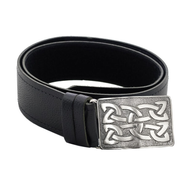 A high-quality Quality Belt and Buckle Bundle with a celtic knot on it.