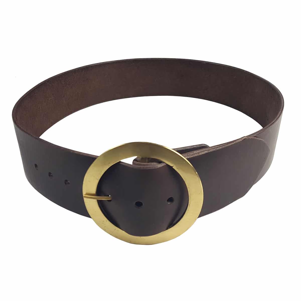 Kilt Belt, Double Buckle Belt, Chocolate Brown, Wide Leather Belt with  Brass, Nickel or Black Hardware