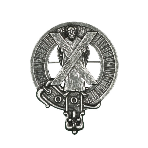 A silver Saint Andrew's Cross Cap Badge/Brooch.