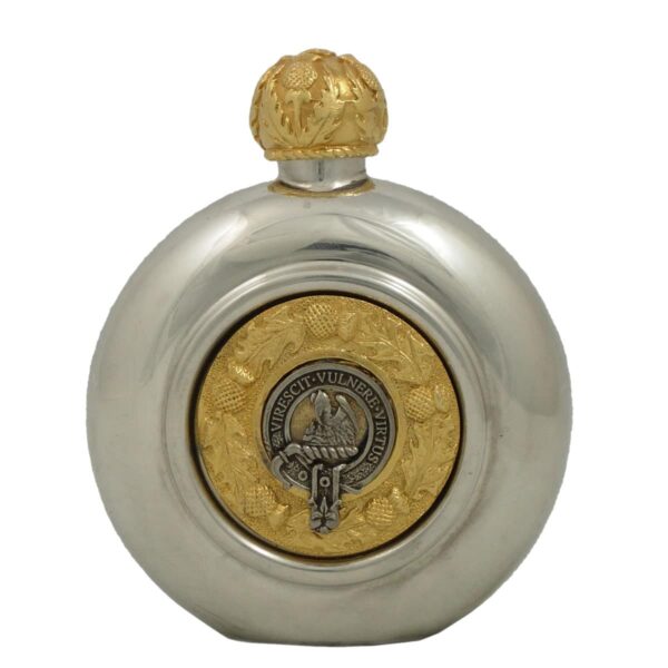 Clan Crest Flask with 24ct Gold Accents