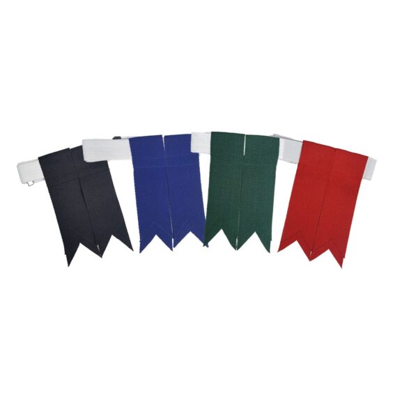 Four different colored flags on a white background, featuring Grosgrain Flashes - Velcro Closure.
