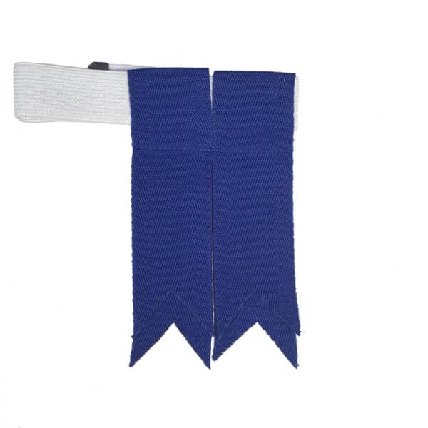 A pair of blue ribbons on a white background, featuring Grosgrain Flashes - Velcro Closure.