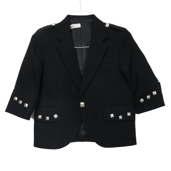 A 15oz Argyle Jacket - Short Sleeves - Size 32 adorned with silver studding.