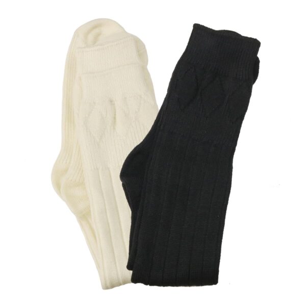 Two pairs of Standard Wool Blend Kilt Hose socks on a white background.