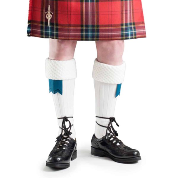 White Piper Kilt Hose and Ghillie Brogues