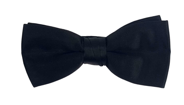 A black Rental Bow Tie on a white background, available for rental.