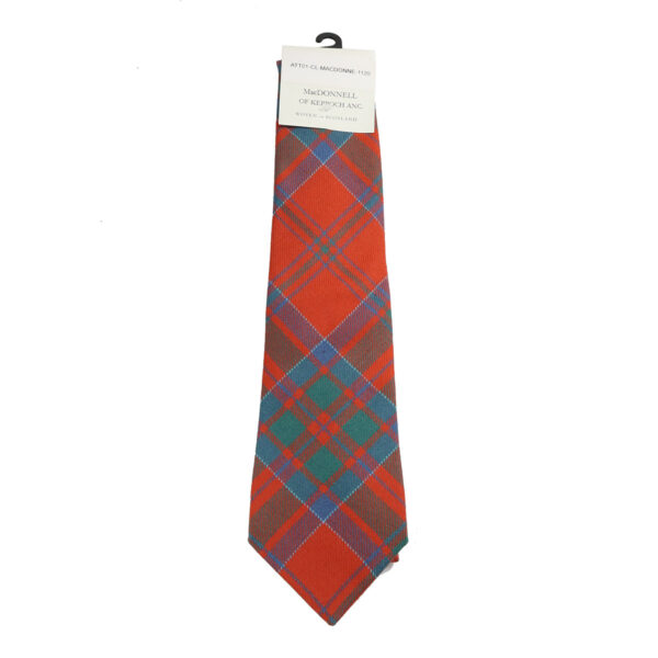 A MacDonnell of Keppoch Ancient Tartan Tie on a white background.