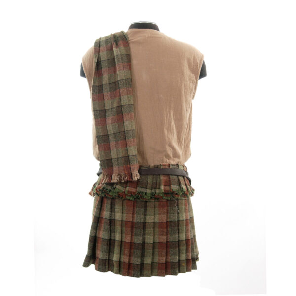 A Welsh Tartan Medium Weight Premium Wool Ancient kilt on a mannequin.