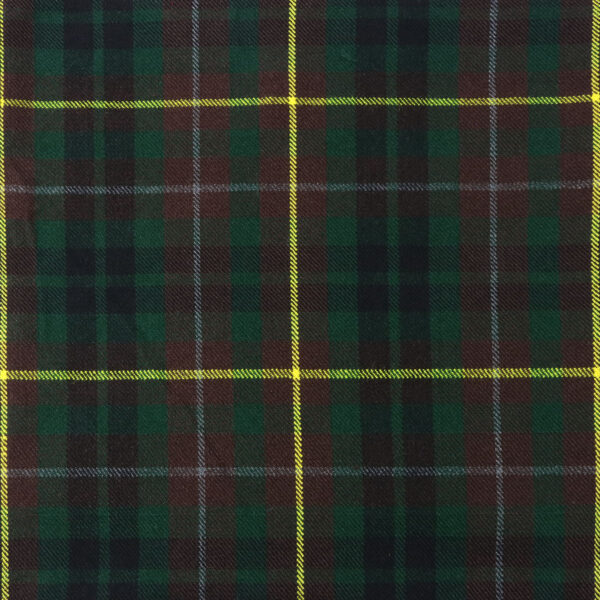 A close up of a green and yellow plaid fabric.