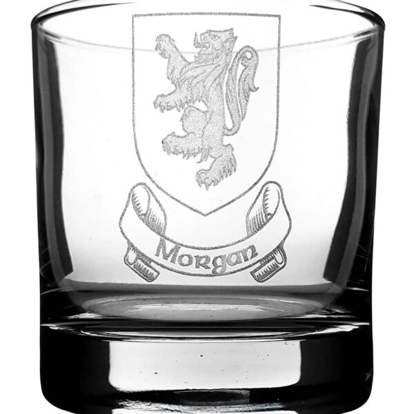 COA-CL-1752 Morgan Coat of Arms Whisky Glass