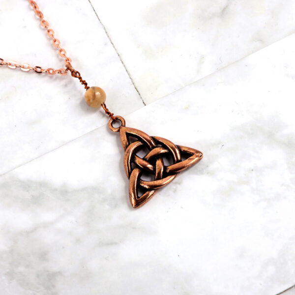 Handcrafted Copper Triskle - Sunstone Necklace