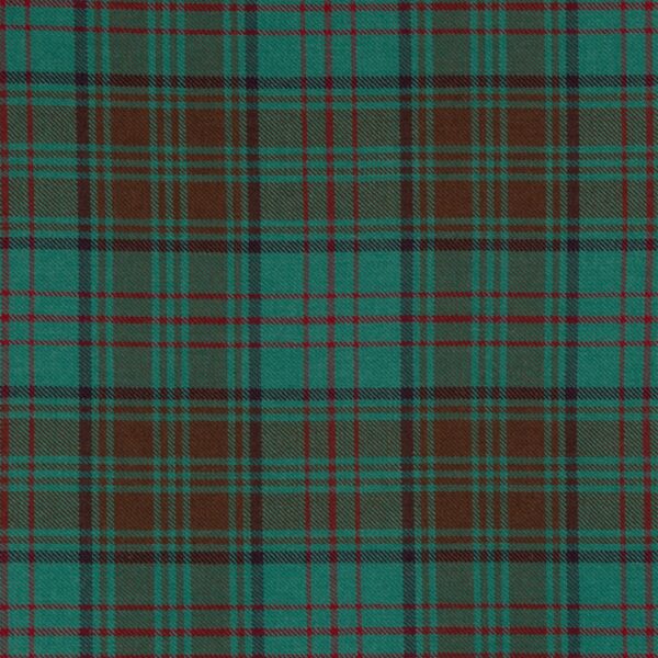 A green and brown plaid fabric.