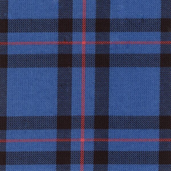 A close up of a blue plaid fabric.