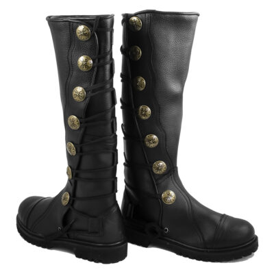 Premium Black Leather Knee-High Boots are soft and durable