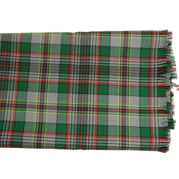 A green and red Craig Ancient Medium Weight Wool Fly Plaid scarf on a white background.