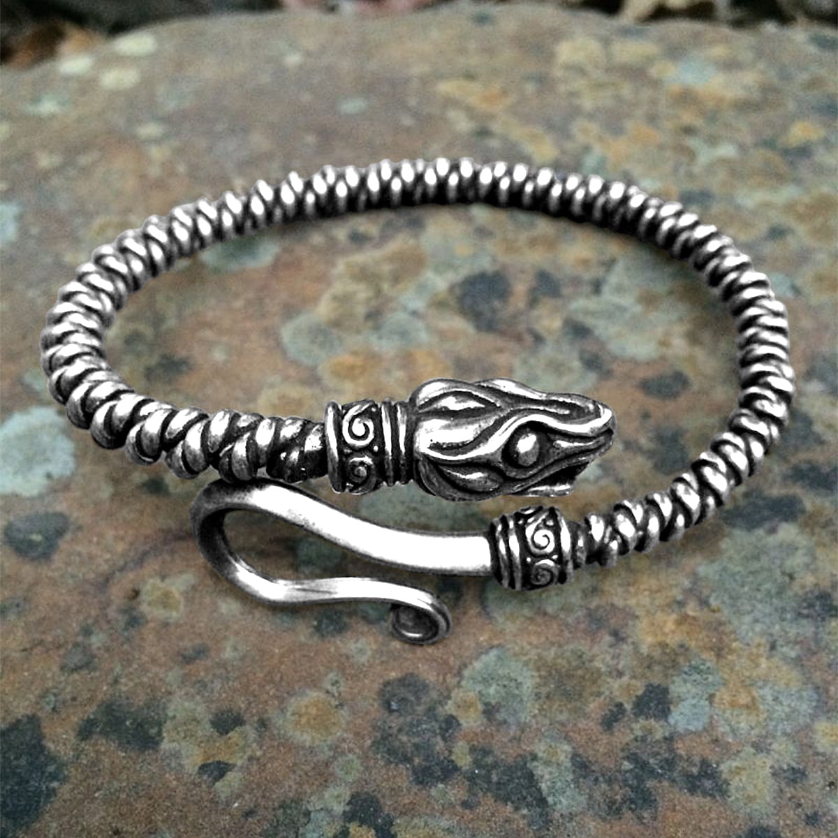 Viking Wolf Bracelet Stainless Steel Mens Arm Ring Jewellery Silver Tone UK  | eBay