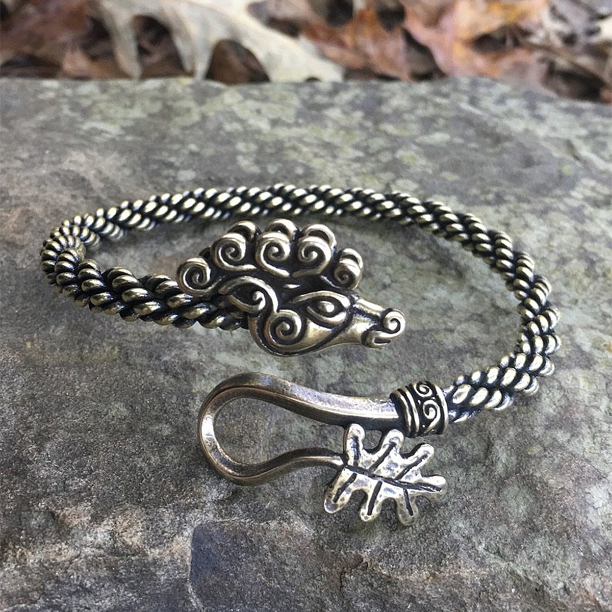 Celtic Stag Braided Arm Ring - viking cuff bracelet.