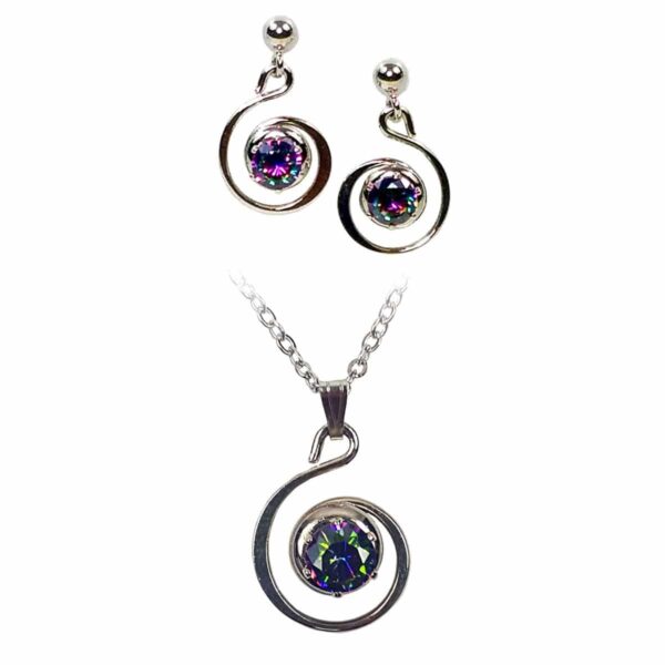 A Mystic Crystal Spiral Set with a spiral pendant.