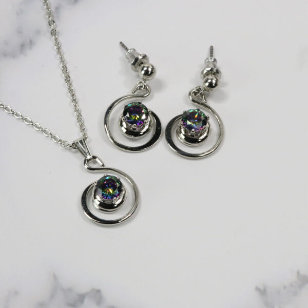 Swarovski crystal necklace and Triquetra Sterling Silver Earrings set.