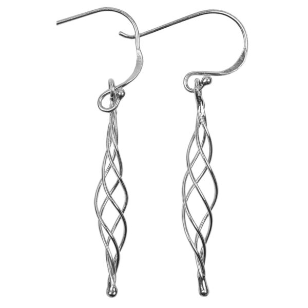 A pair of Celtic Twirl Earrings in sterling silver.