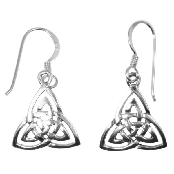 Trinity Knot Earrings: Sterling silver trinity knot dangle earrings.