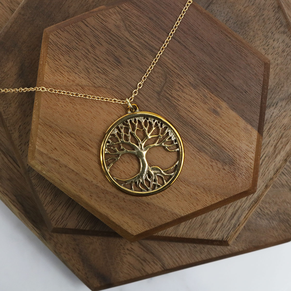 Tree of Life Kidneys Bronze Medallion Necklace