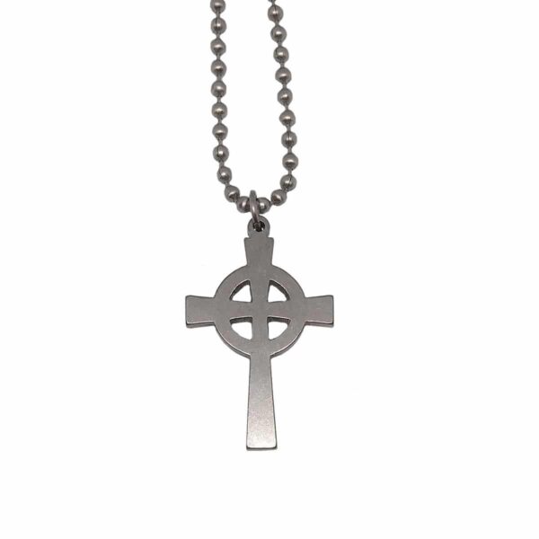 A military issue Celtic Cross pendant on a ball chain.