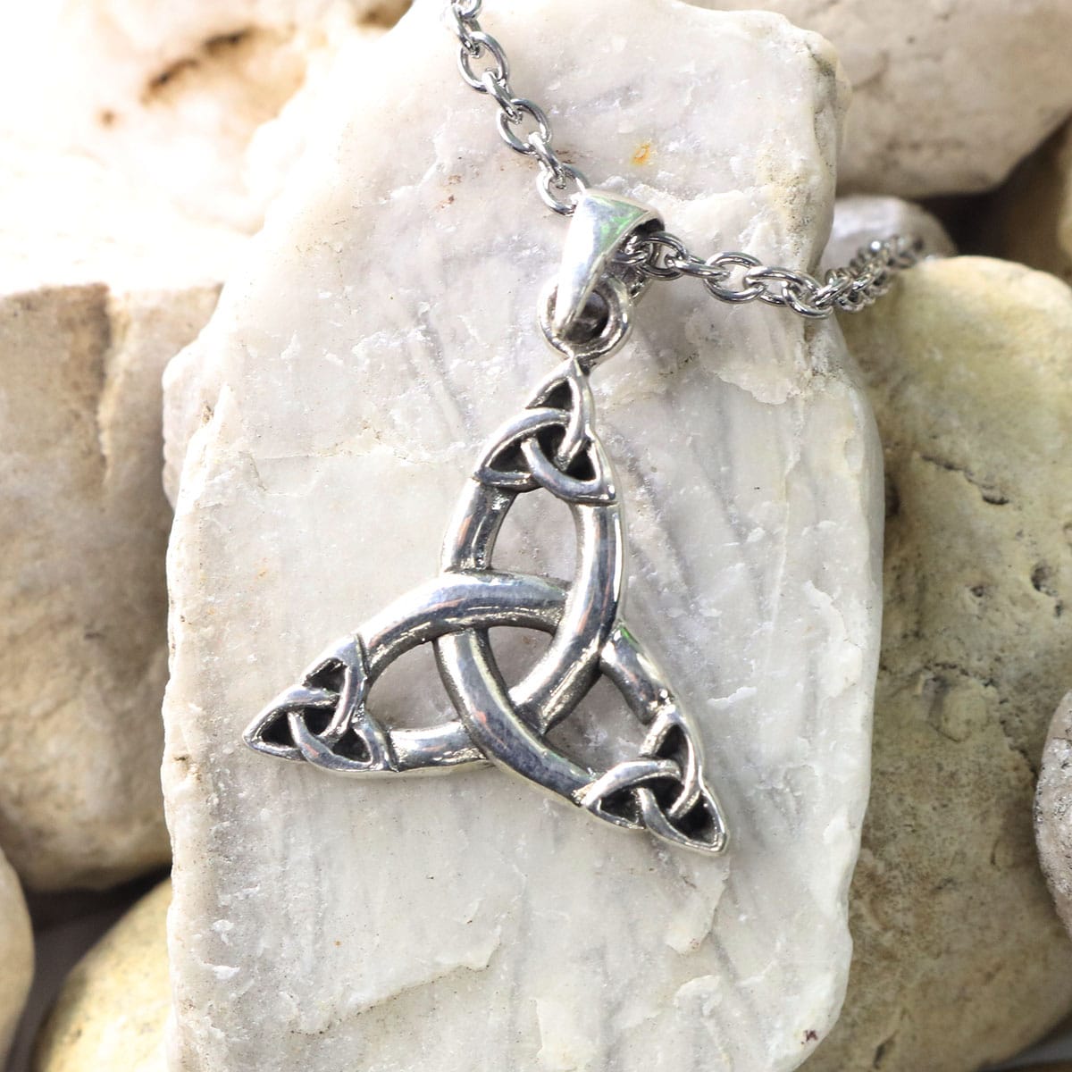 Sterling Silver Celtic Good Luck Knot Necklace - Walmart.com