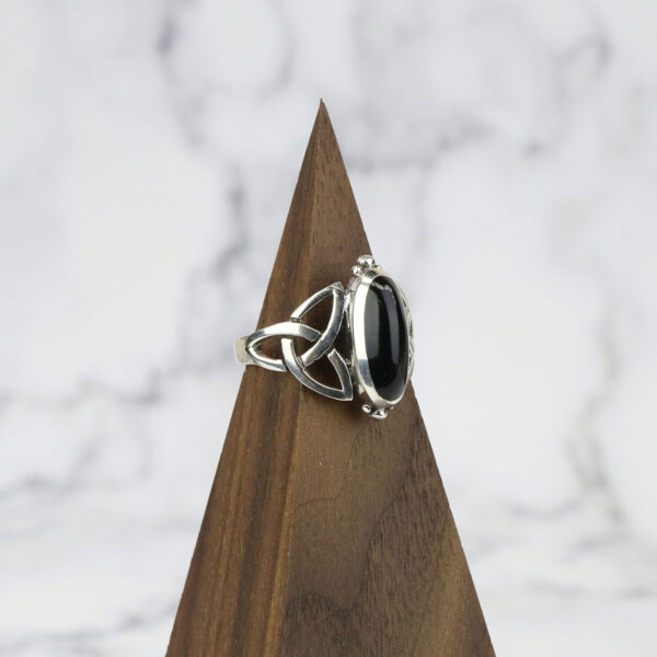 Black Onyx Trinity Celtic Knot Ring
