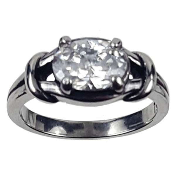 CZ Oval Love Knot Ring