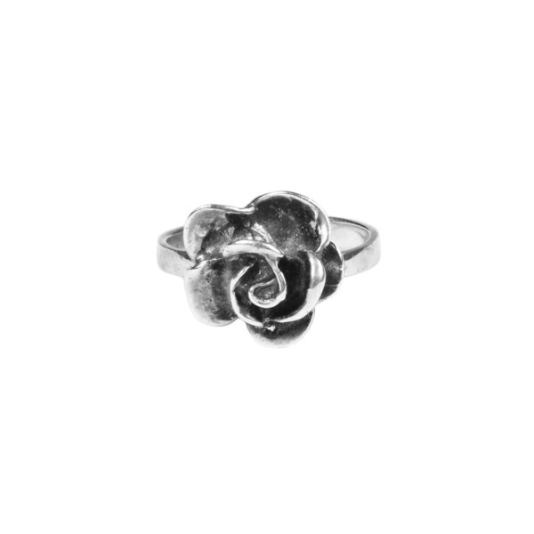 A Sterling Silver Scottish Rose Ring on a white background.