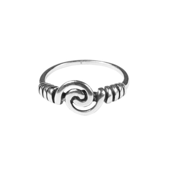 A beautiful Sterling Silver Spiral Ring featuring an elegant spiral design.
