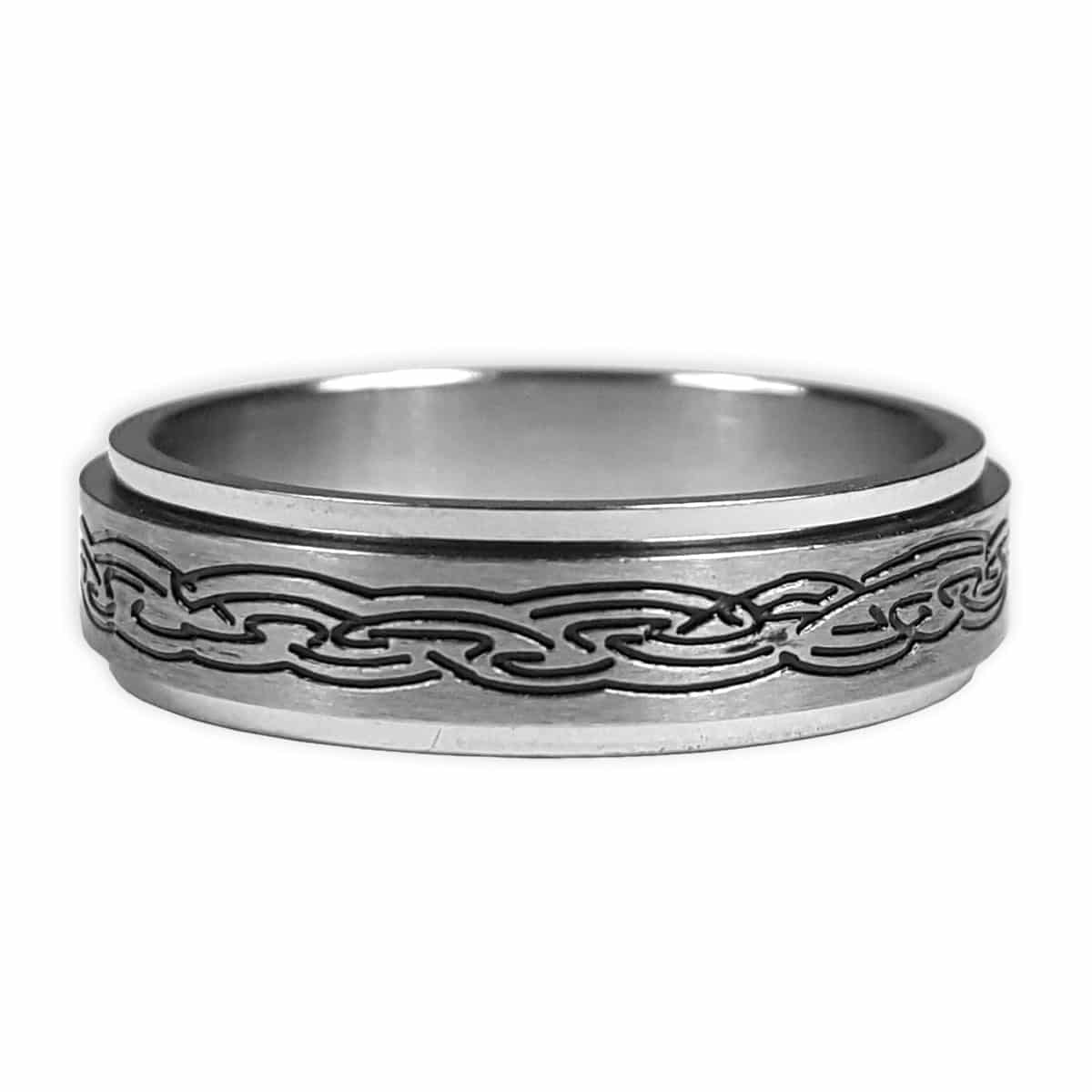 Buy Jewdreamer16Pcs Stainless Steel Fidget Spinner Rings for Men Women  Black Celtic Dragon Rings Cool Wedding Band Chain Ring Set, Size 8 Online  at desertcartINDIA
